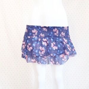 american eagle floral micro mini skirt y2k smocked tiered mini skirt